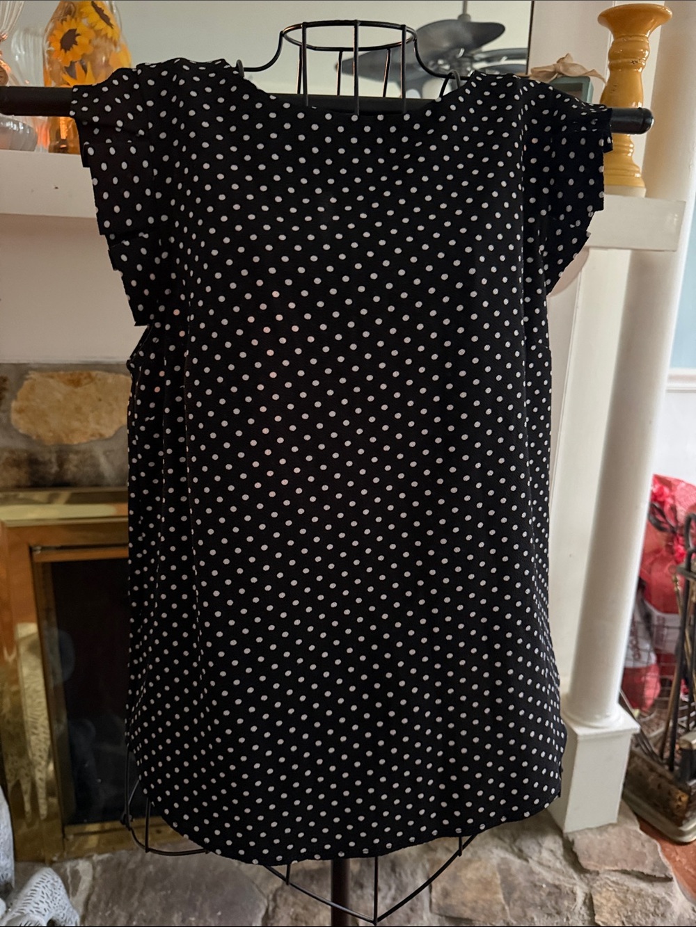 Monteau Black Polka Dot Mini Dress